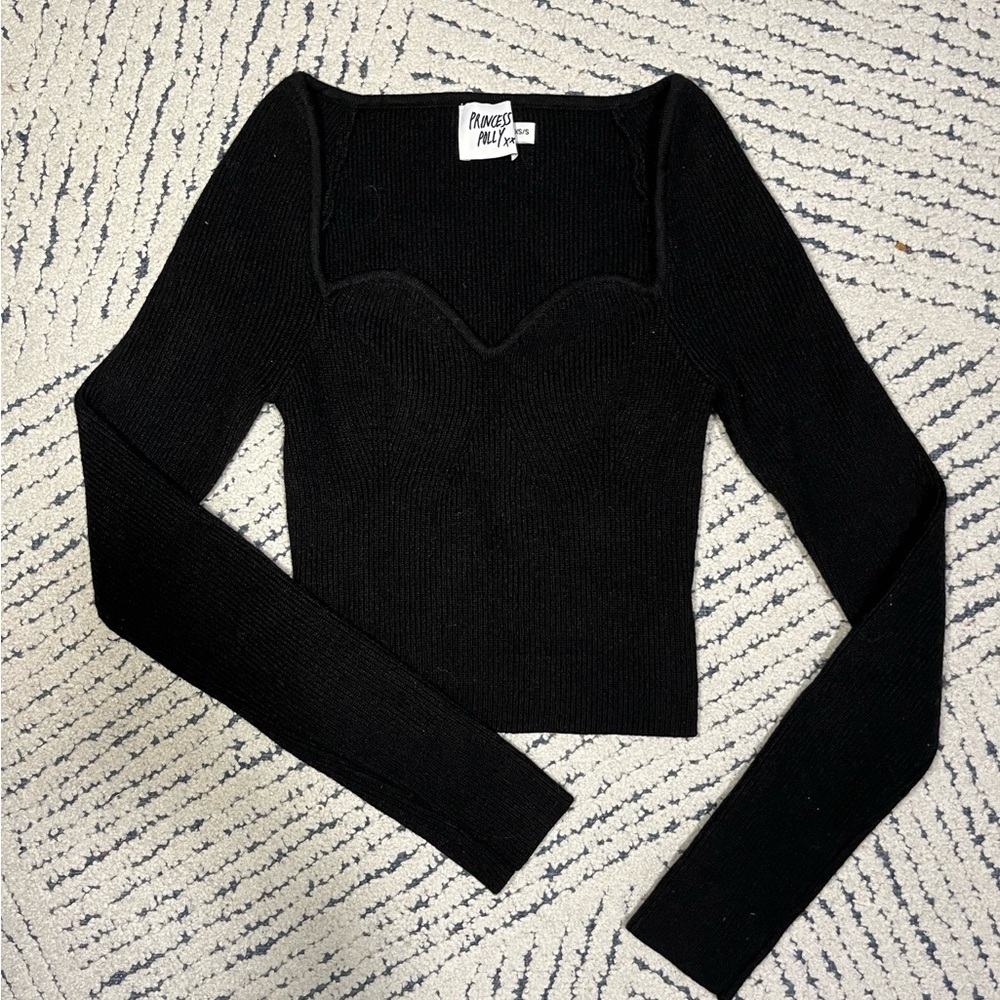 Princess Polly Alima Long Sleeve Top Black